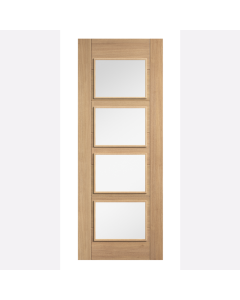 Carini 4 Light Clear Glazed PreFinished Oak Internal Door by LPD Doors