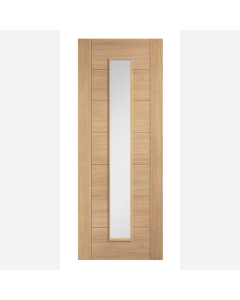Carini Oak Long Light Clear Glazed PreFinished Oak Internal Door by LPD Doors