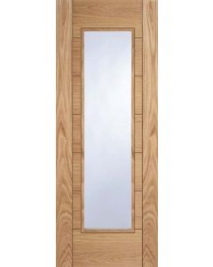 Internal Door Semi Solid Oak Corsica 1 Light with Clear glass Prefinished