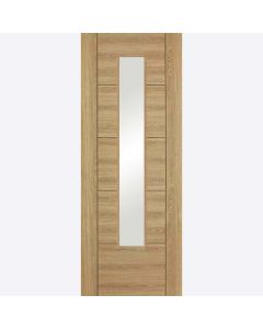 Internal Door Oak Laminate Vancouver 1 Light Clear Glass Prefinished - DISCONTINUED