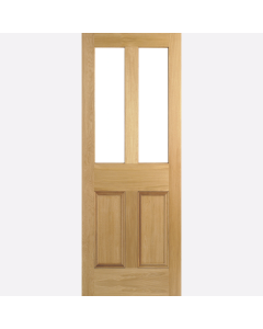 Malton Unglazed Oak Untreated Internal Door with Smoked ABE Lead Glass by LPD Doors