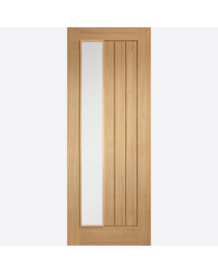 Mexicano Clear Glazed offset prefinished Oak Internal Door LPD Doors