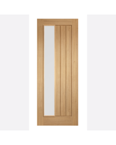 Mexicano Offset Obscure Glass Prefinished Oak Internal Door by LPD Doors