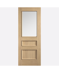 Toledo Clear Glazed Pre-Finished Oak Internal Door by LPD Doors