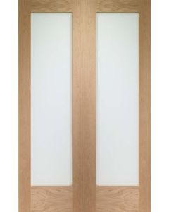 Internal Door Pair Oak Pattern 10 with Clear Glass (xl)