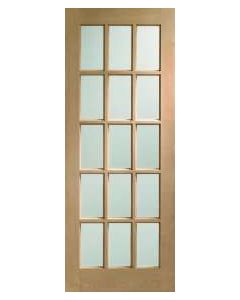 XL Internal Door Oak SA77 clear bevelled glass Untreated
