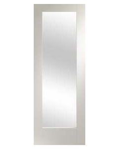 Internal Door Solid White Primed Shaker 1 Light with Clear Glass