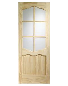 XL Internal Door Clear Pine Riviera with Clear Glass