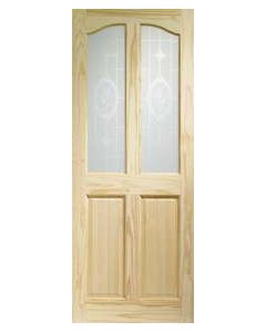 XL Internal Door Clear Pine Rio with Crystal Rose Glass
