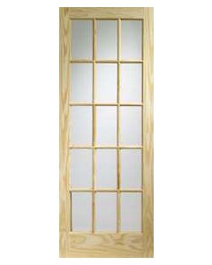 XL Internal Door Knotty Pine SA77 with Clear Glass
