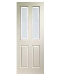XL Internal Door White Moulded Victorian with Forbes Glass