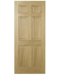 Internal Door Oak Regency 6 Panel with non raised moulding Pre Finished 