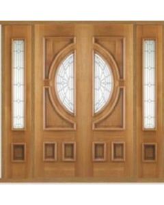 External Oak Door Empress Grand Entrance Kit with Two x Empress Sidelights