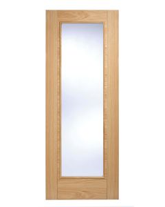 Vancouver Pattern 10 Clear Glazed Pre Finished  Oak Internal Door by LPD Doors