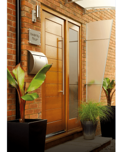 External Door Oak Modena, Pattern 10 Sidelight with Obscure Glass and Sidelight Frame Kit