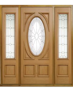 External Door Oak Sovereign Door with 2 x Empress Sovereign Sidelights and Sidelight Frame Kit 