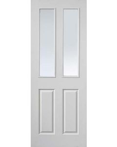 Internal Fire Door White Primed Moulded Panel Canterbury 2 Light