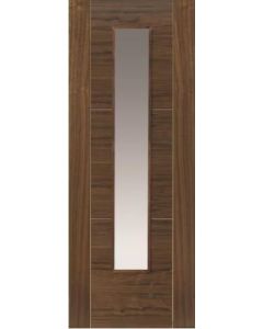 Internal Door Walnut Mistral with Clear Glass Prefinished Semi Solid Core