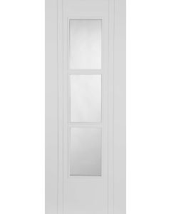 Internal Door Semi Solid White Primed Capri 3 Light with Clear Glass