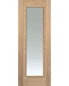 Internal Door Oak Palomino with Clear Glass Unfinished