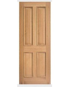 Internal Fire Door Oak Regency 4 Panel with Raised Mouldings Unfinished