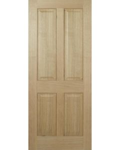Internal Door Oak Regency 4 Panel non raised mouldings Prefinished 