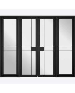 Internal Room Divider Premium Primed Black W8 Greenwich with Clear Glass 