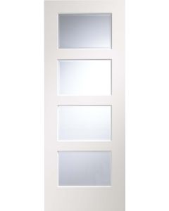 Internal Door White Prefinished Severo With Clear Bevelled Glass 