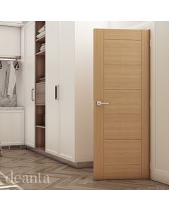 Seville Pre Finished Oak Internal Door Lifestyle Image by Deanta