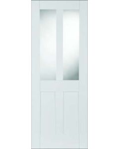 Internal Door White Primed Shaker 2 Panel 2 Light with Clear Glass (Mendes)