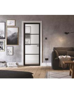 Internal Door Black Primed Soho with Clear Glass Lifestyle Image