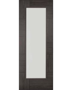 Internal Door Laminate Umber Grey Ravenna with Clear Glass