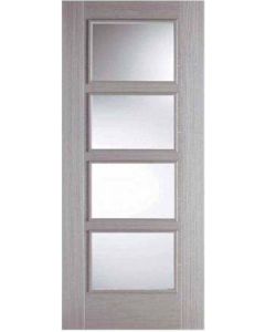 Internal Fire Door Light Grey Vancouver 4 Light Clear Glass Prefinished (PRICES VARY PER DOOR SIZE)