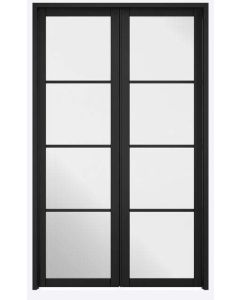 Internal Room Divider Premium Primed Black W4 Soho with Clear Glass 