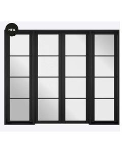 Internal Room Divider Premium Primed Black W8 Soho with Clear Glass 