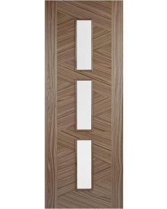 Internal Door Walnut Zeus with Clear Glass Prefinished ** DISCONTINUED**