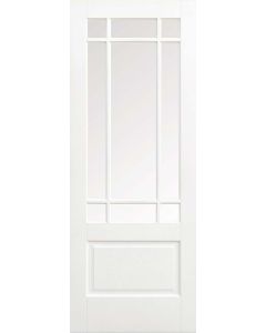 Internal Door White Primed solid Downham with Clear Bevelled Glass 