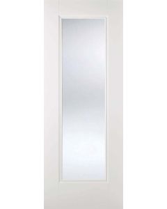 Internal Door White Eindhoven 1 Panel Primed Plus With Clear Glass 1 Light