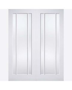 Internal Door Pair White Lincoln Clear Glass
