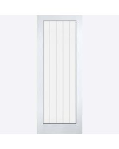 Internal Door White Moulded Textured Vertical 1 Light with Frosted Lines