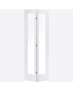 Internal Bifold Door White Primed Pattern 10 with clear glass