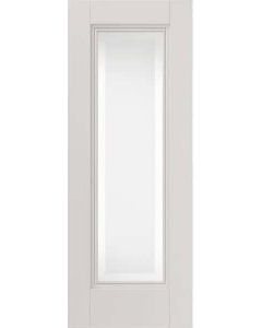 Internal Door White Primed Belton With Decorative Flush Mouldings And Etched Glass