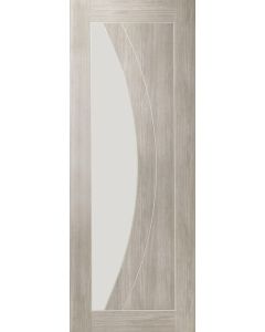 Internal Door Laminate White Grey Salerno With Clear Glass