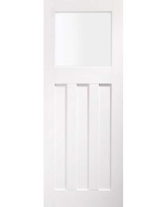 Internal Door White Primed Semi Solid DX with Obscure Glass