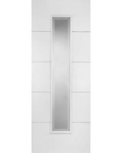 Internal Door White Primed Orta 1 Light Clear Glass frosted edge