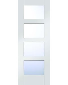 Internal Door White Primed Contemporary Shaker 4 Light with Clear Glass LPD 