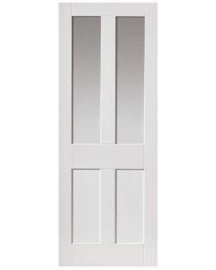 Internal Door White Primed Rushmore with Clear Glass