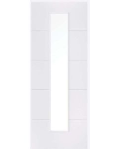 Internal Door White Primed Santandor with Clear Glass 