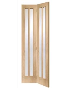 Internal Door Oak Worcester Bi Fold with Clear Glass