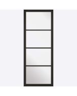 Internal Door Premium Primed Plus Black Soho with Clear Glass 